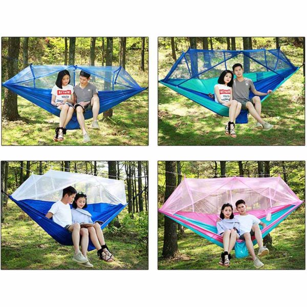 1-2 Person Portable Outdoor Camping Hammock with Mosquito Net High Strength Parachute Fabric Hanging Bed Hunting Sleeping Swing - Image 5