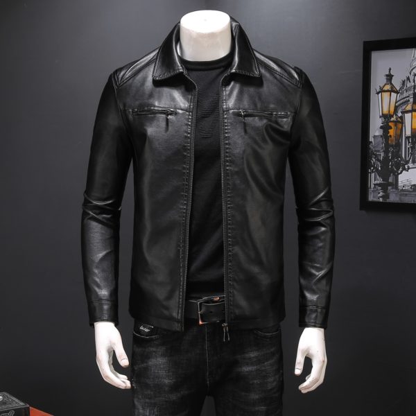 2019 men's leather jackets Men's Motorcycle Jacket Casual jacket - Image 4