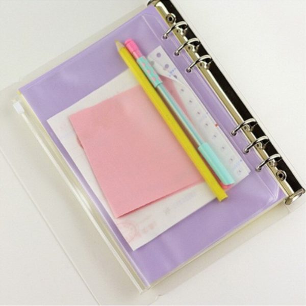 3pcs/lot A5 A6 A7 File Folder Standard 6 Holes Transparent PVC Loose Leaf Bag Filing Product Binder School Office Supplies - Image 2