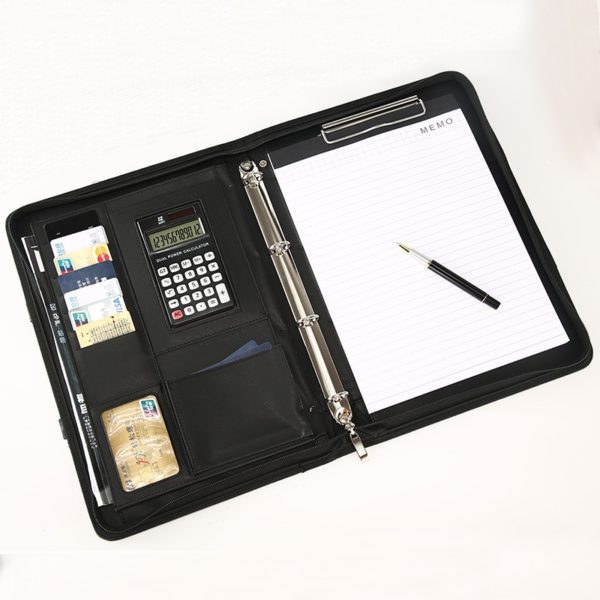 A4 Binder File Folder Ring Padfolio Fichario Portable Manager Bag Office Document Organizer Briefcase Calculator Filing Products - Image 3