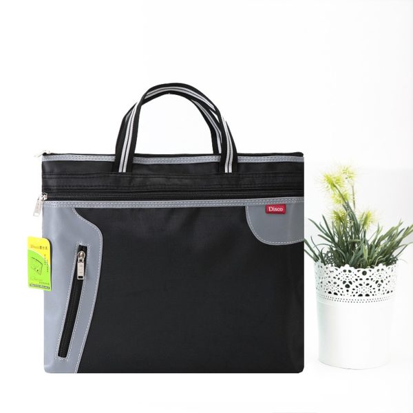 A4 waterproof file bag zipper canvas large capacity Double file package document bag office business briefcase filing products - Image 4