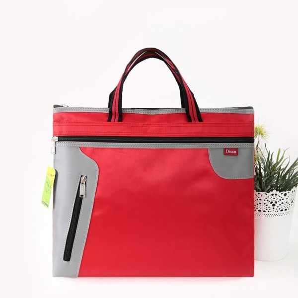 A4 waterproof file bag zipper canvas large capacity Double file package document bag office business briefcase filing products - Image 5