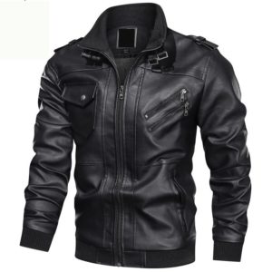 Autumn and winter new fashion trend stand collar leather jacket jacket casual fashion motorcycle clothing leather jacket jacket