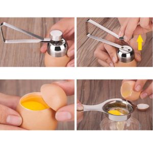 Dining and kitchen egg tools stainless steel eggshell opener, egg top cutter, egg yolk and white separator, kitchen utensils