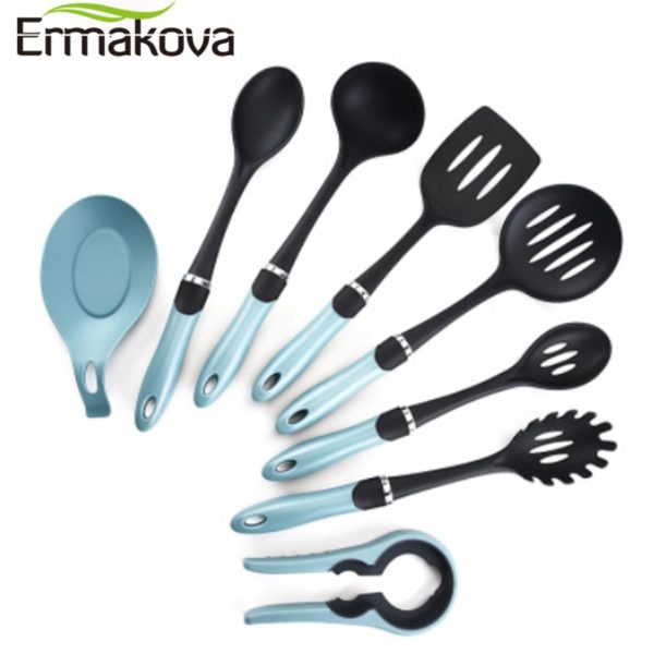 ERMAKOVA 8 Pcs Nylon Cooking Tool Kitchen Utensils Set Quality Handles Cooking Tool Non Toxic Kitchen Gadgets Nonstick Cookware - Image 3