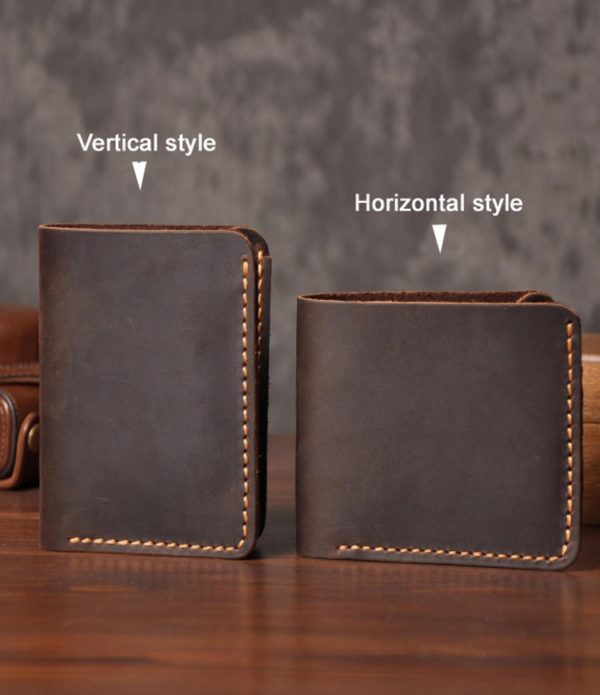 Handmade Vintage Crazy horse Genuine Leather Wallet Men Wallet Leather engrave Short Wallet Men Purse Male Money Clips Money bag - Image 2