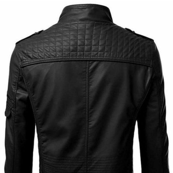 Hot Casual Male Slim Men Winter Imitation Leather Jacket Biker Motorcycle Zipper Sleeve Coat Top Down Shirt Sleeve Formal Dress - Image 4