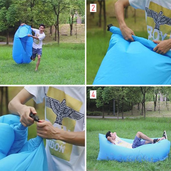 Inflatable Sofa Lazy Bag Camping 3 Season Travel Outdoor Ultralight Sleeping Bags Beach Nylon Air Bed Lounger Trending XA305D - Image 6