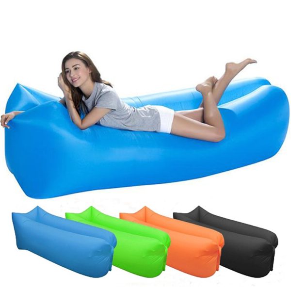 Inflatable Sofa Lazy Bag Camping 3 Season Travel Outdoor Ultralight Sleeping Bags Beach Nylon Air Bed Lounger Trending XA305D