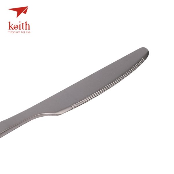 Keith 3 In 1 Titanium Spoon Fork Knife Cutlery Sets With Titanium Carabiner Camping Cutlery Outdoor Tableware Spork Ti5310 53g - Image 6