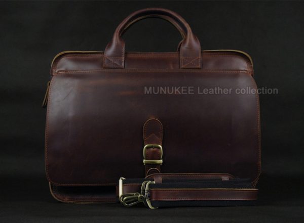 Luxury Genuine Leather Men Briefcase Laptop Bag Leather Briefcase portfolio men Business bag male briefcase document office bag - Image 2