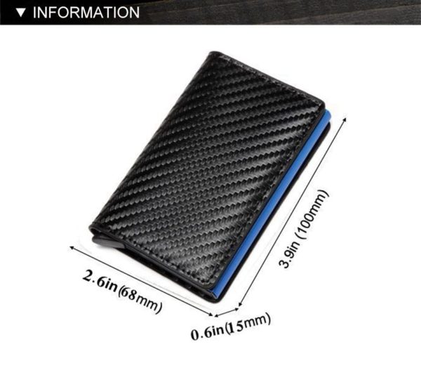 Men Crazy Horse Leather Automatic Credit card holder Wallet Aluminum Mini Wallet With Back Pocket ID Card RFID Blocking purse - Image 5