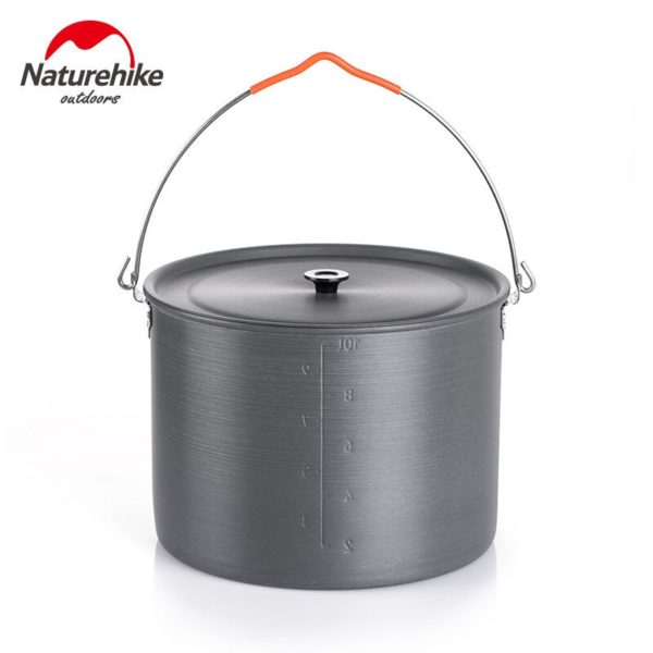 Naturehike 2019 New Arrive Aluminum Alloy High Capacity 10L Camping Pot With Handel For 6-8 People - Image 6