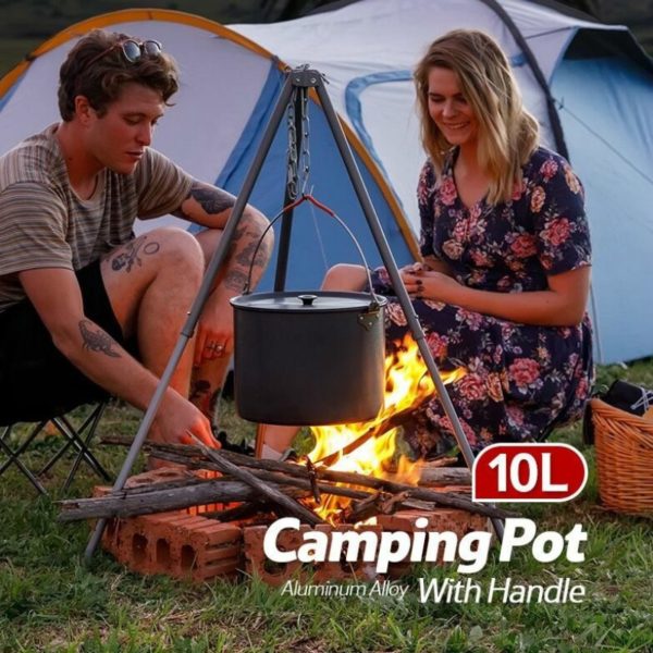 Naturehike 2019 New Arrive Aluminum Alloy High Capacity 10L Camping Pot With Handel For 6-8 People - Image 4