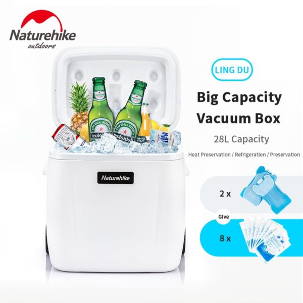 Naturehike Camping Fridge Storage PU Foam Layer Maintain 24h Ultralight Vacuum Car Fridge Storage Capacity 28L Rod Type - Image 2