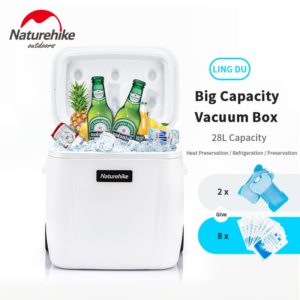 Naturehike Camping Fridge Storage PU Foam Layer Maintain 24h Ultralight Vacuum Car Fridge Storage Capacity 28L Rod Type