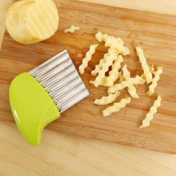 Onion Potato Slicer French Fries Salad Corrugated Cutter Stainless Steel Vegetable Potato Slices Knife Chopper Kitchen Gadget - Image 2