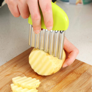 Onion Potato Slicer French Fries Salad Corrugated Cutter Stainless Steel Vegetable Potato Slices Knife Chopper Kitchen Gadget