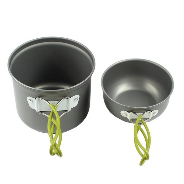 Outdoor Camping Hiking Tableware Aluminium Alloy Cookware  Utensils Cooking Picnic Traveling Bowl Pot Pan Set for 1-2 Person - Image 3