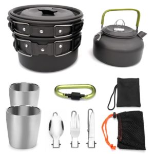 Outdoor Cookware Set Camping Tableware Cooking Carabiner Travel Tableware Cutlery Utensils Hiking Picnic Set Camping Cookware