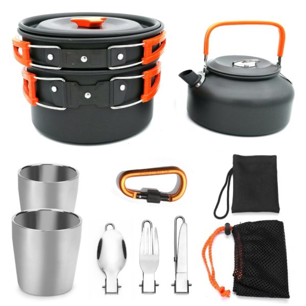 Outdoor Cookware Set Camping Tableware Cooking Carabiner Travel Tableware Cutlery Utensils Hiking Picnic Set Camping Cookware - Image 3