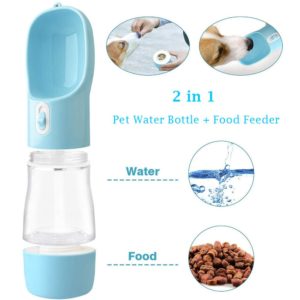 Pet Dog Water Bottle Portable Drinking Food Feeder Bowl Cat Dog Water Dispenser for Puppy cat Outdoor Walking Travel Supplies