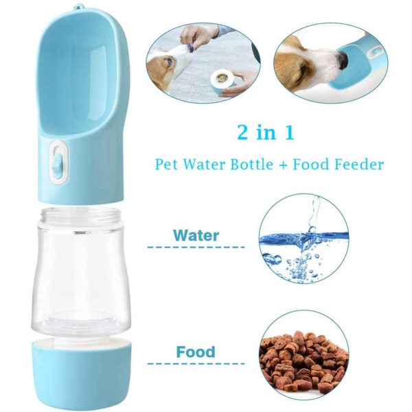 Pet Dog Water Bottle Portable Drinking Food Feeder Bowl Cat Dog Water Dispenser for Puppy cat Outdoor Walking Travel Supplies - Image 2