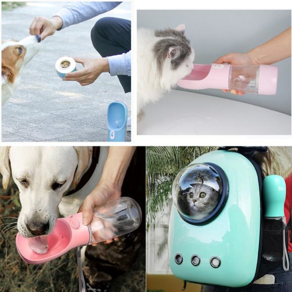 Pet Dog Water Bottle Portable Drinking Food Feeder Bowl Cat Dog Water Dispenser for Puppy cat Outdoor Walking Travel Supplies - Image 6