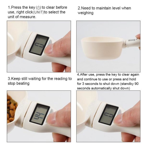 Pet food scale cats and dogs quantitative feeding bowl milk powder kitchen scale portable pet supplies 800g/1g - Image 6