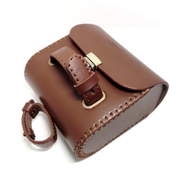 Q1071 Bicycle bags vintage tail bag leather mountain road death coaster tail bag bike leather bag brown black - Image 3