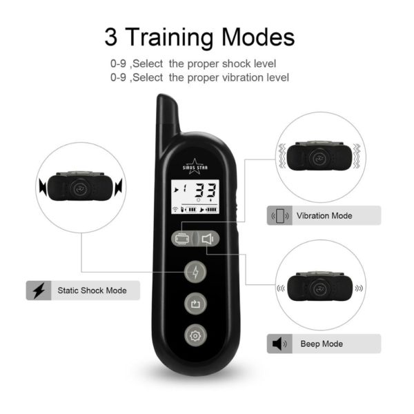 Rechargeable Dog training collar electric shock vibration sound 3 modes IP67 for small to large dog training supplies - Image 3