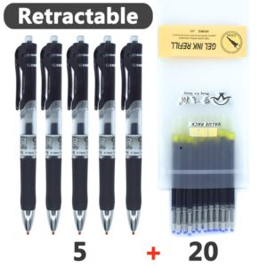 Retractable gel pens, black/red/blue ink, large capacity, 0.5 mm ball point, replaceable refills Office&school writing supplies