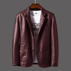 Spring and Autumn 2019 new coat men’s leather casual fashion men’s pu leather jacket suit leather jacket men