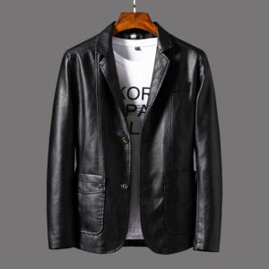 Spring and Autumn 2019 new coat men’s leather casual fashion men’s pu leather jacket suit leather jacket men