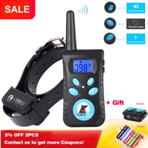 Two in One Automatic Anti bark 1500ft remote pet Dog training electric shock collar bark with free anti abrasion buckle& whistle