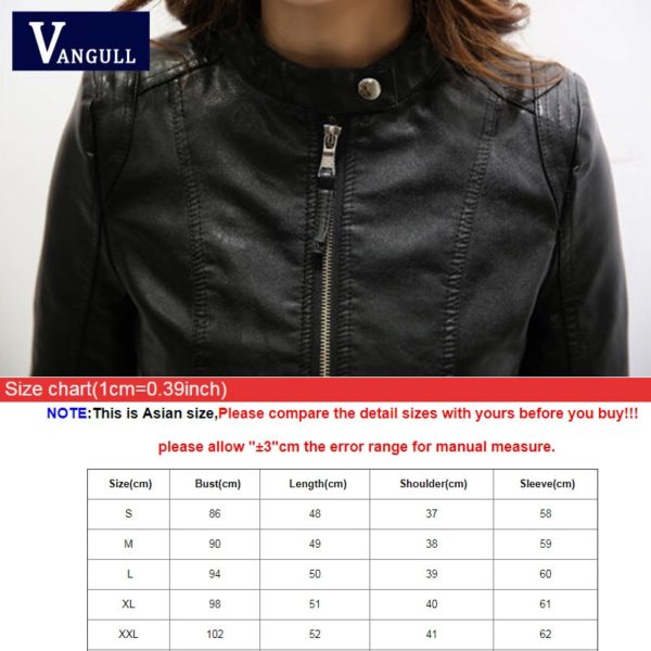 Vangull New Women Spring Autumn Pu Leather Jacket Casual Slim Soft Moto Biker Faux Leather Jacket Female Coat Basic Streetwear - Image 6