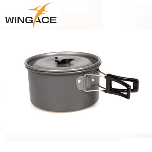 WINGACE Outdoor Camping Walking Utensils Tea Pot Camping Cookware Picnic Set Of Pots Tourist Tableware Kettle Frying Handle Pan - Image 4